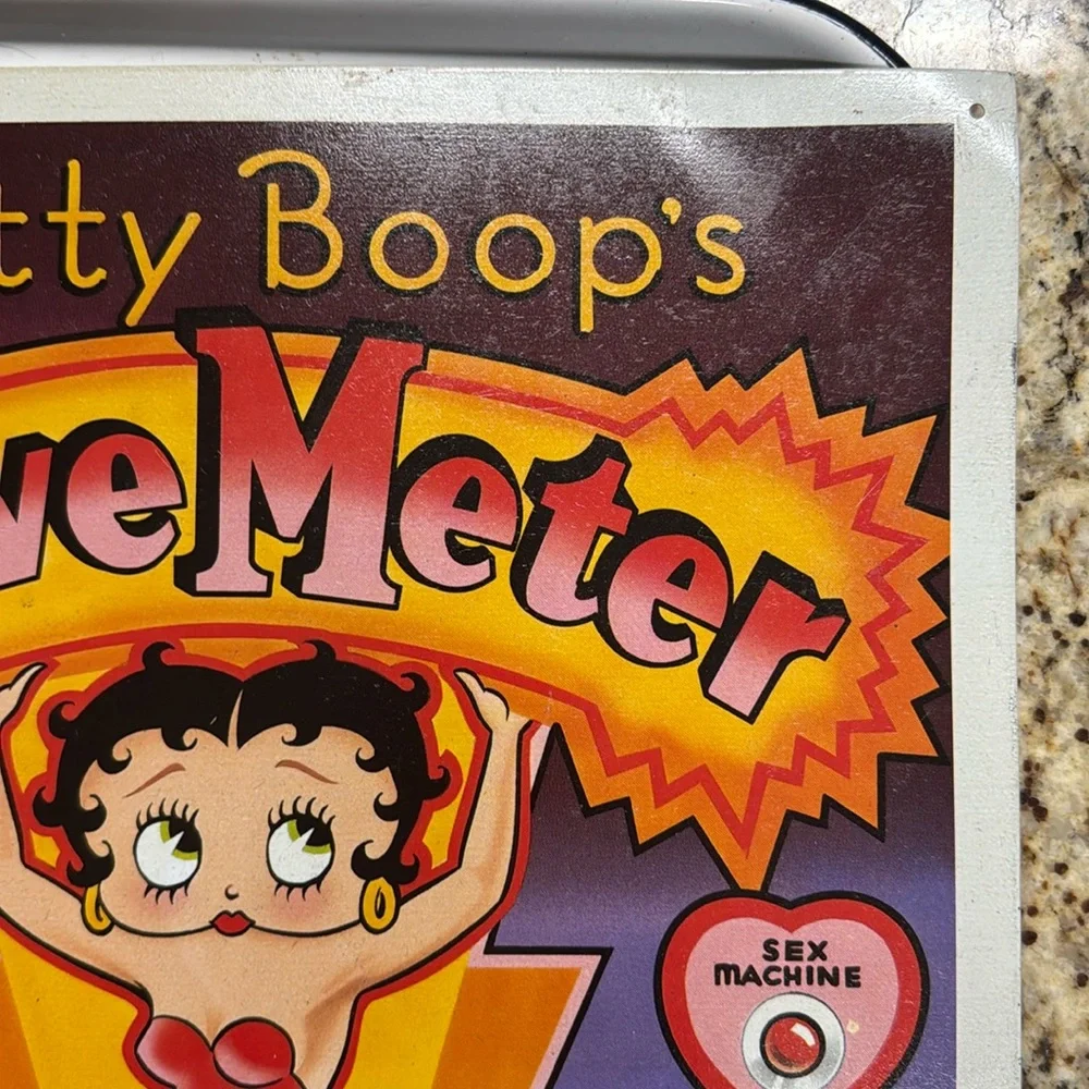 Betty Boop Love Meter Wall Art - Metal, Red & Teal